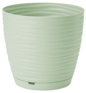 Горшок для цветов Saffron D146мм, 1,5л с поддоном (светло-зеленый)