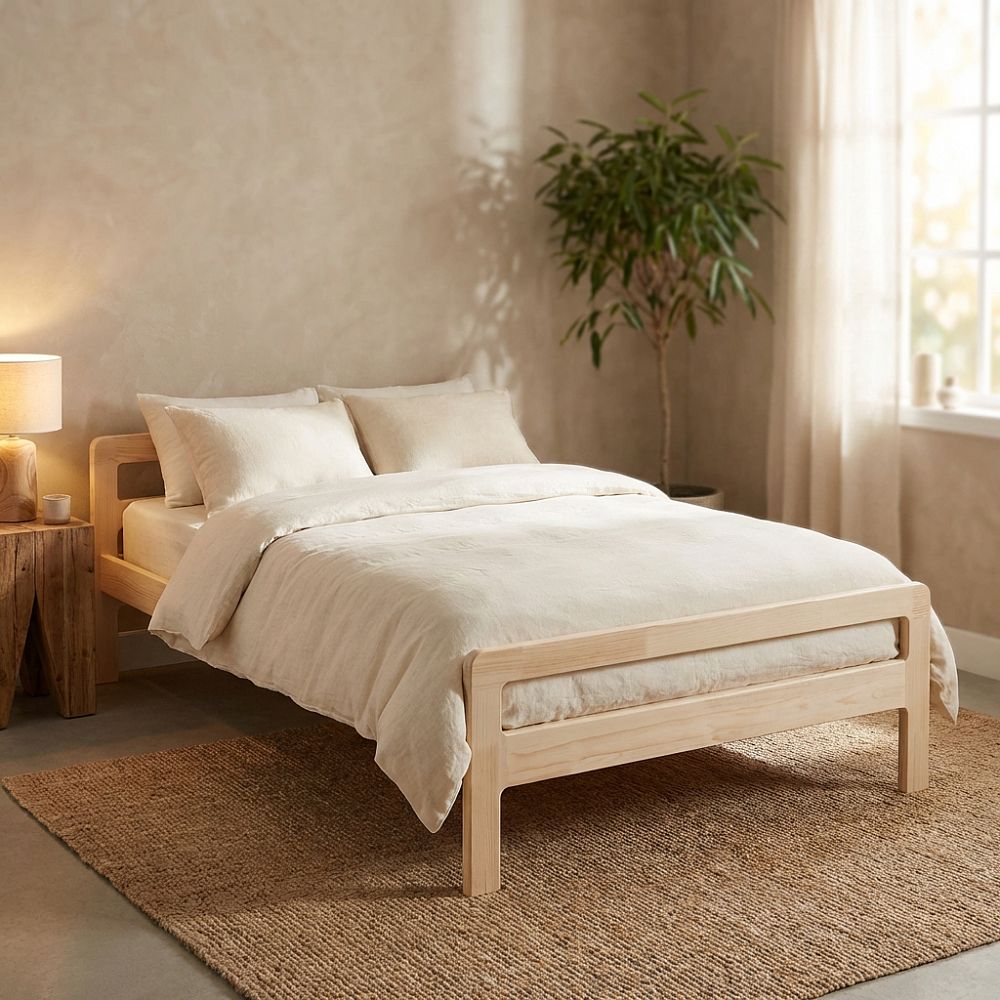 Кровать Массив 1,4 детская мод 270171 (Бесцветный (Лак))